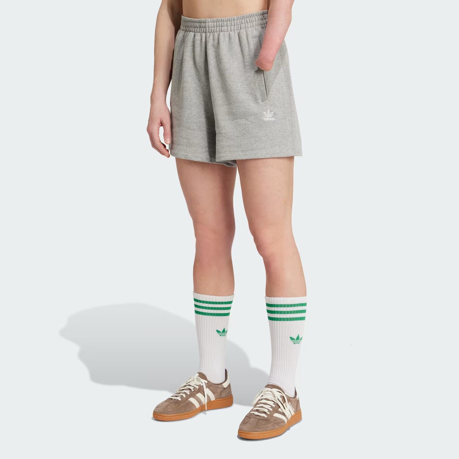 

Шорты из френч терри Essentials Adidas, цвет Medium Grey Heather