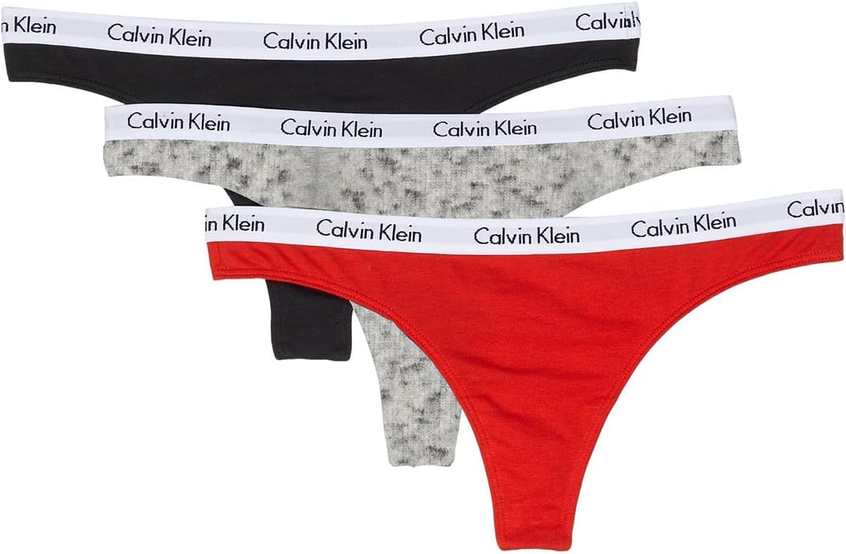 

Комплект из 3 трусиков-стрингов Calvin Klein Carousel, Black/Speckle Heather/Rouge