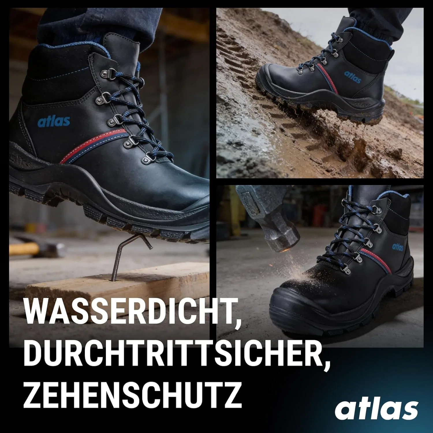 Защитная обувь Atlas Anatomic BAU 500, ширина 12, Black — фото 4