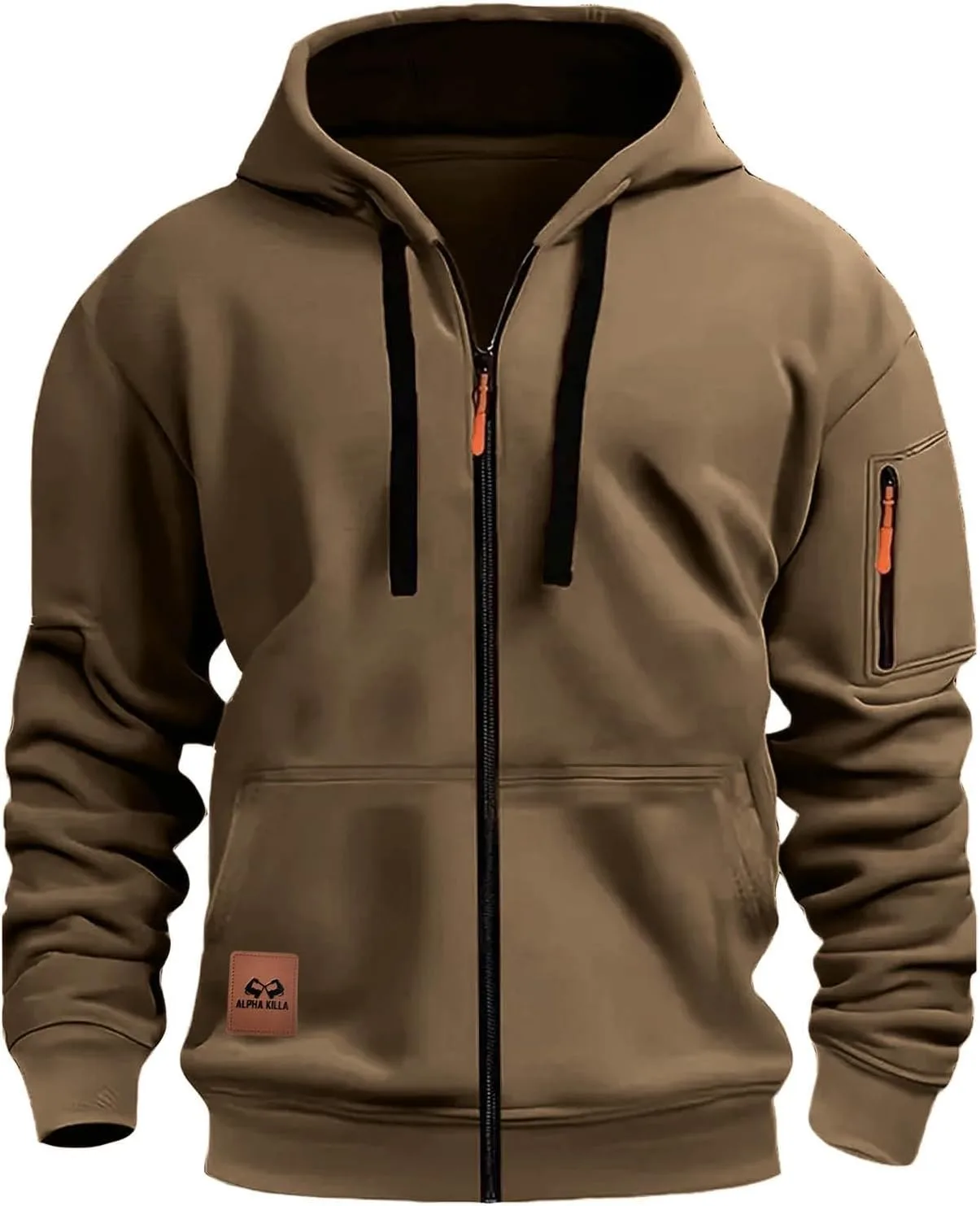 

Мужская толстовка с капюшоном и карманами, Casual, Full Zip