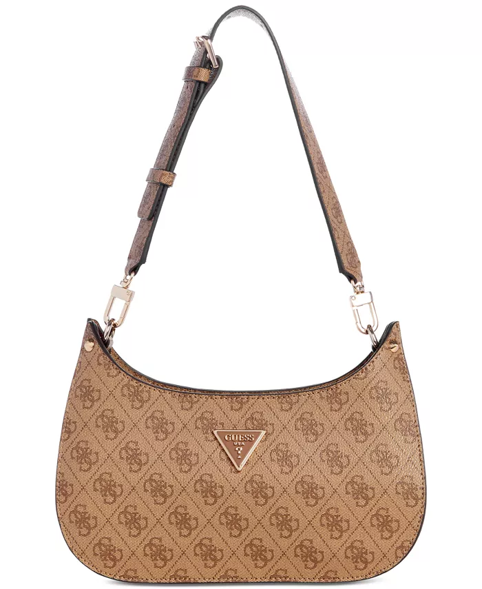 

Сумка через плечо Meridian Monogram Small с верхней молнией GUESS, коричневый