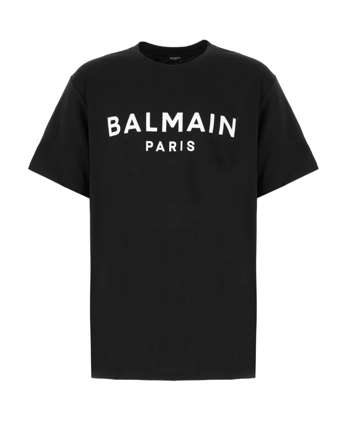

Повседневная мужская хлопковая футболка Balmain, черный