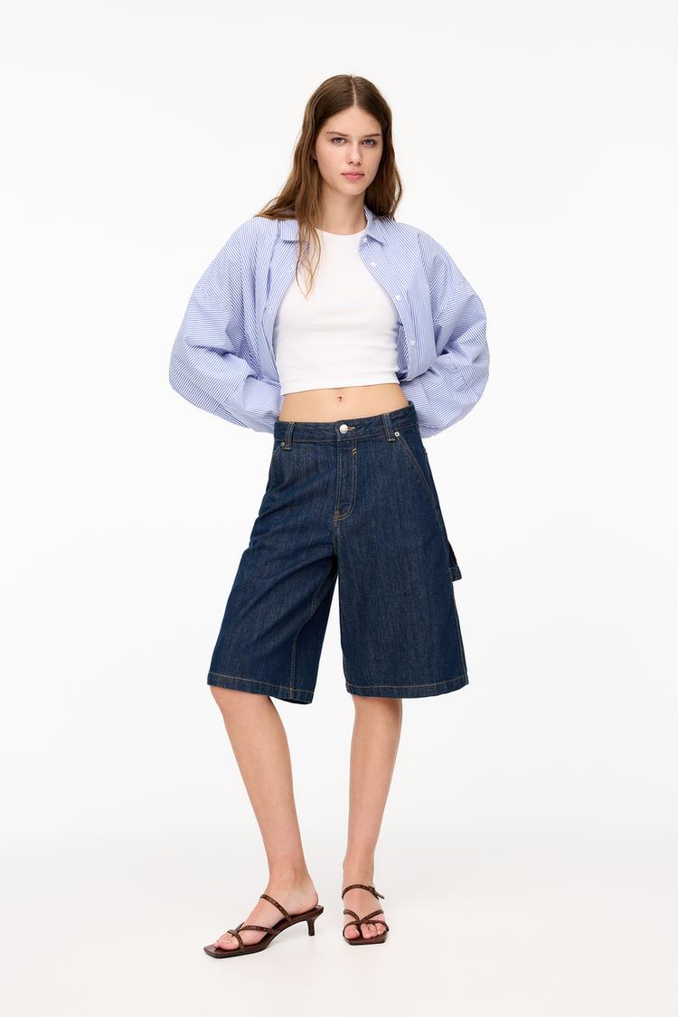 

Мешковатые плотницкие штаны Pull And Bear, синий