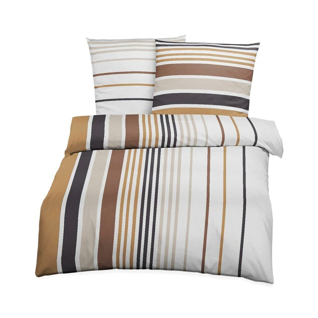 

Bettwaren-Shop Постельное белье Feinbiber Small Stripes песочный 200х220 см + 2х 80х80 см