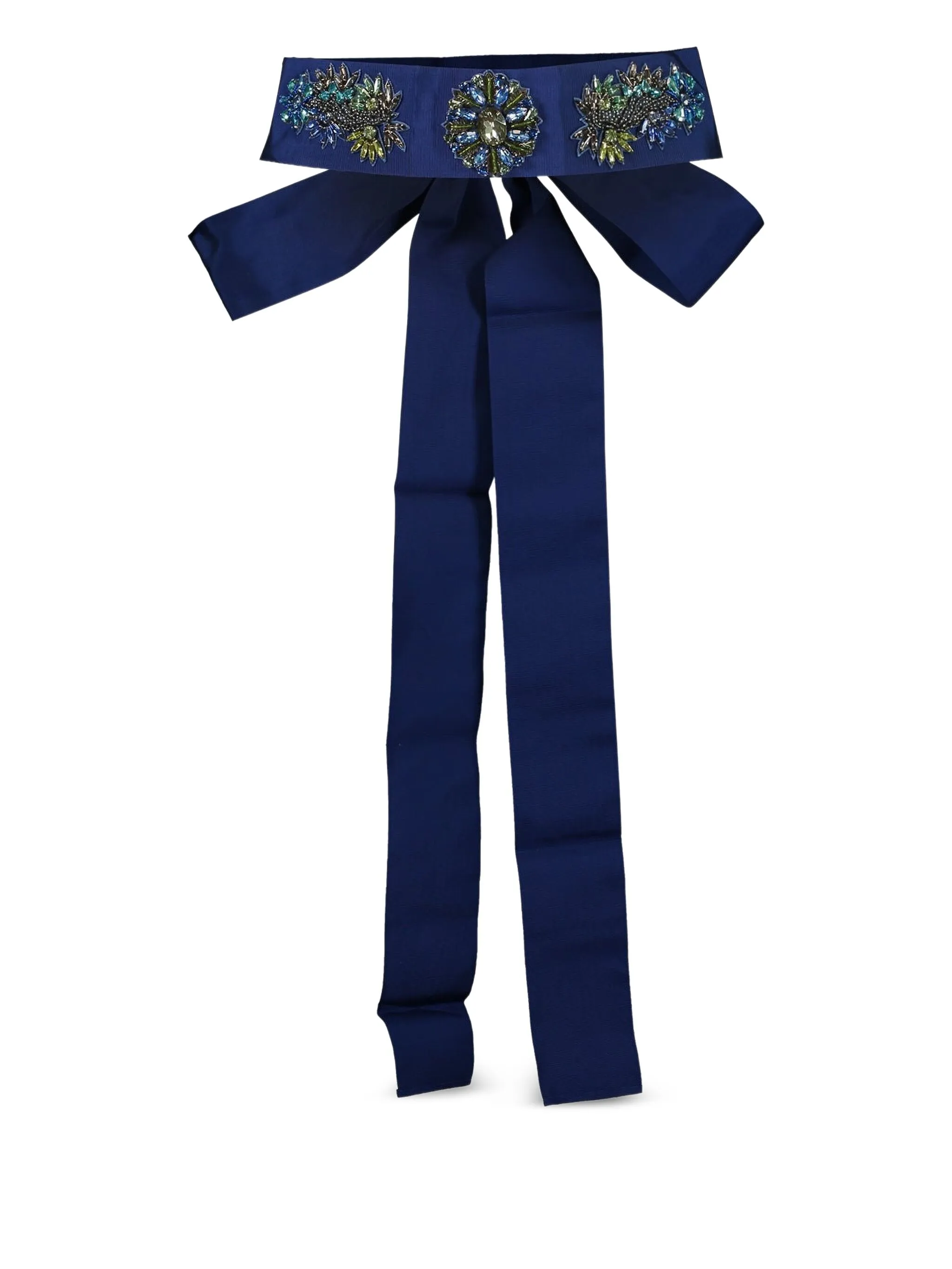 

Пояс с лентой, украшенный кристаллами Sara Roka, синий