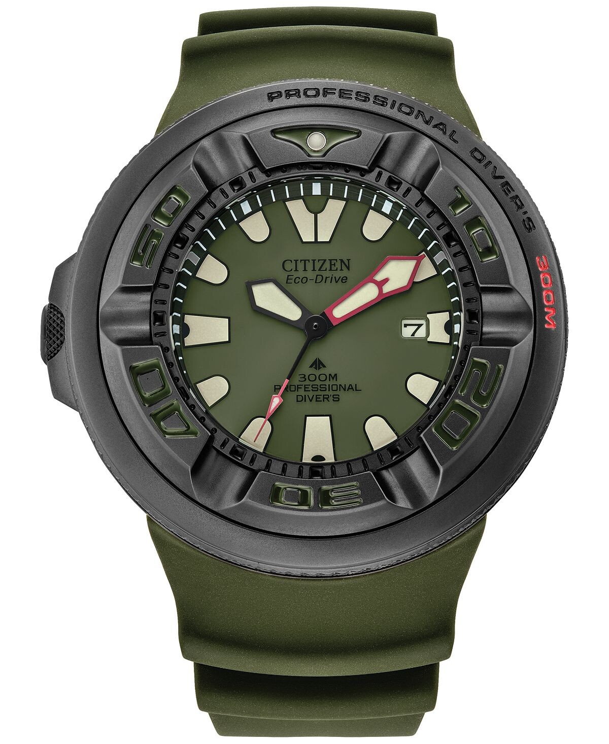 

Мужские часы Eco-Drive Promaster Dive с зеленым ремешком, 48 мм Citizen