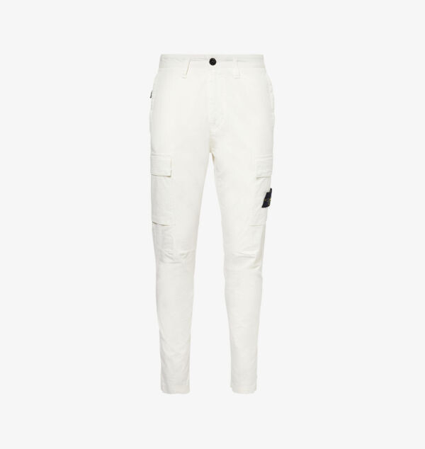 

Брюки прямого кроя Brand-Badge из эластичного хлопка Stone Island, белый