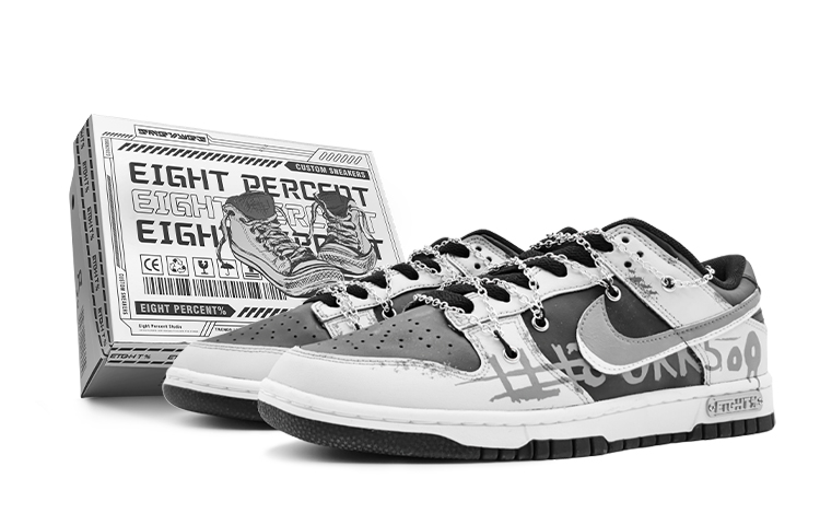 

Кроссовки Nike Dunk Skateboarding Shoes Women's Low-top White/gray/black, светло-серый