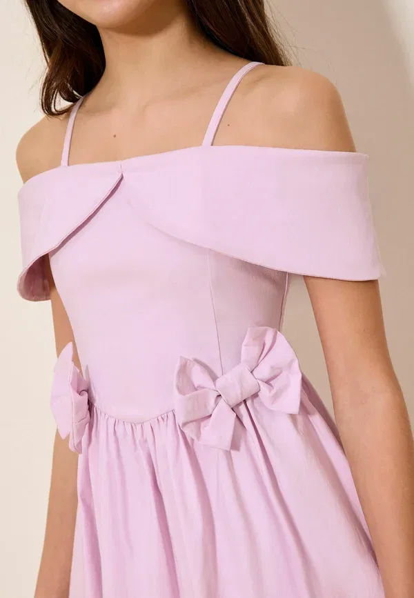 Платье Regular fit bardot puffball dress Lipsy, сиренево-фиолетовое — фото 4