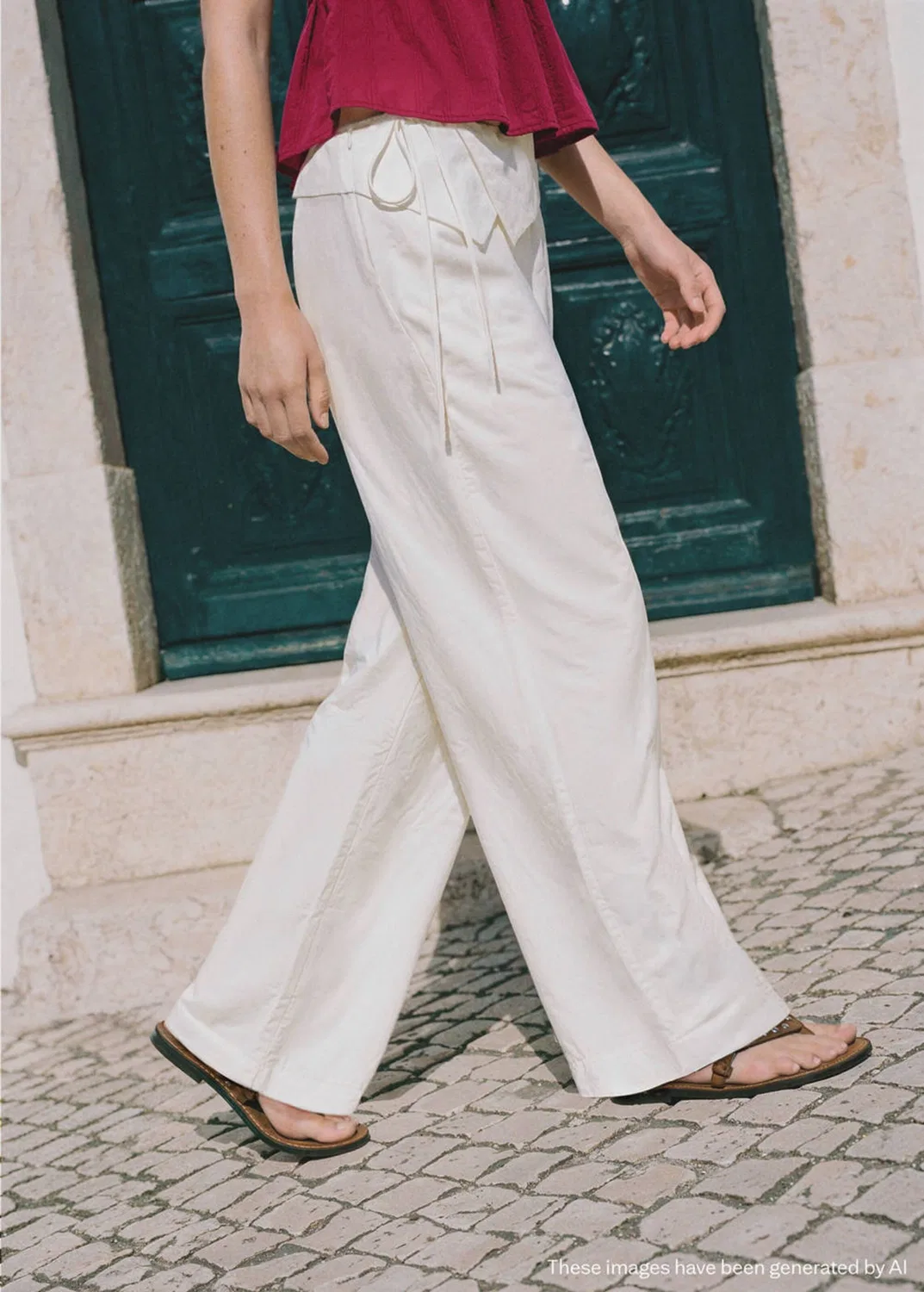 Брюки свободного кроя Mango Teen, Mottled White — фото 4