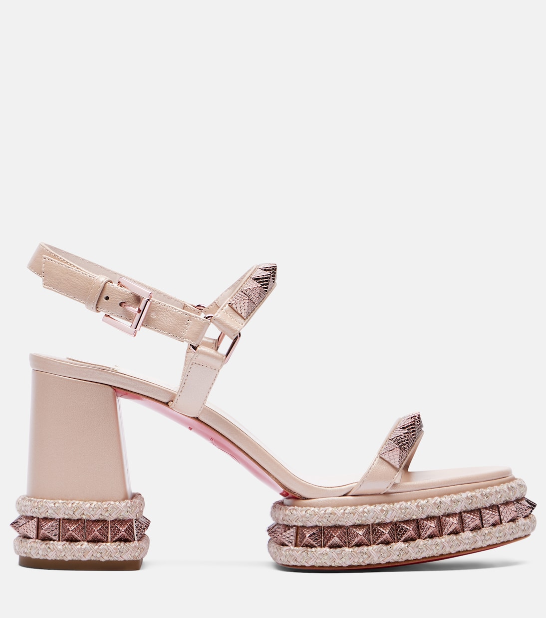 Суперклассные кожаные сандалии на платформе Superaclou 85 Christian Louboutin, Leche/Lin Leche — фото 4
