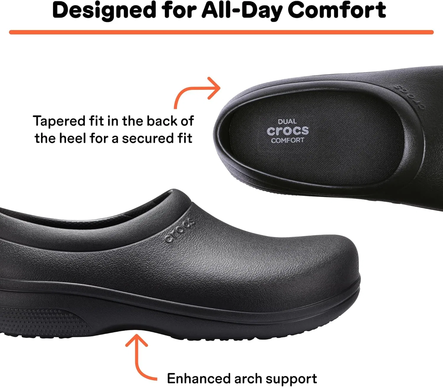 Кроксы Unisex Adult On The Clock Clog Crocs, Black — фото 4