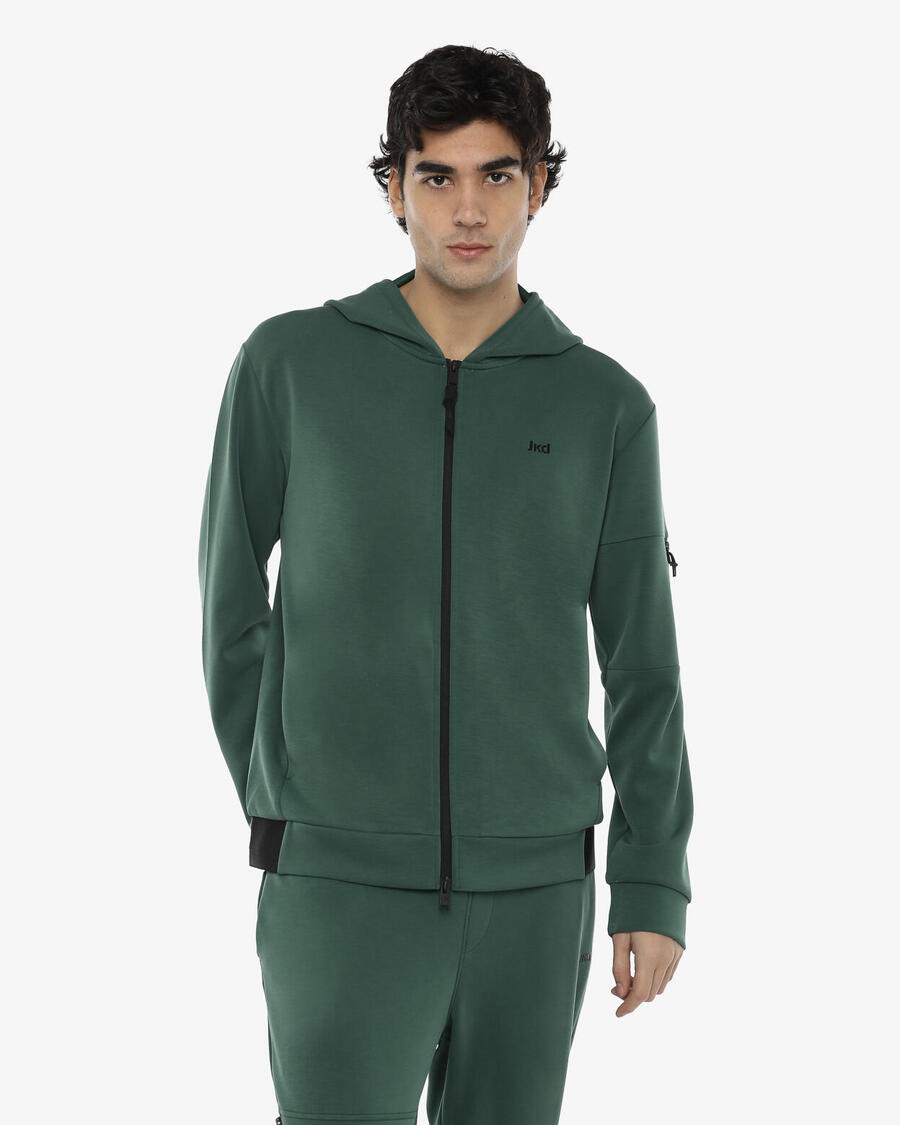 

JAKED Темно-зеленая синтетическая фитнес-толстовка для мужчин