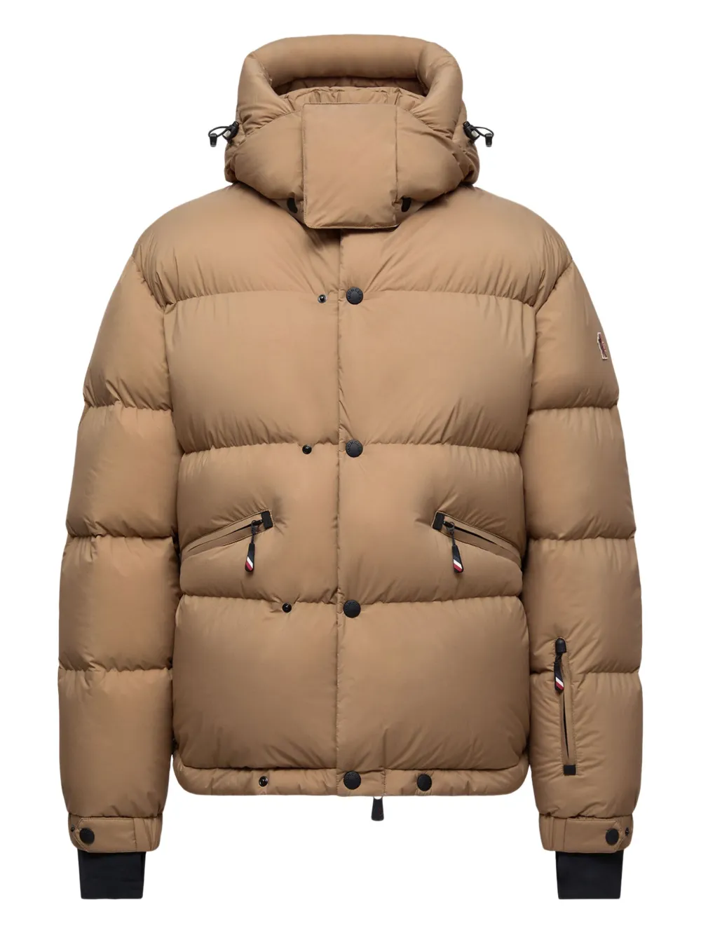 

Пальто с утеплённым съемным капюшоном Moncler, коричневый