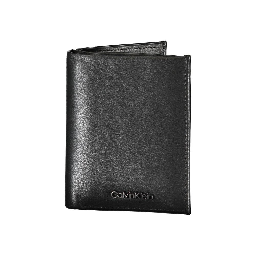 

Элегантный черный кожаный кошелек с RFID-меткой Calvin Klein