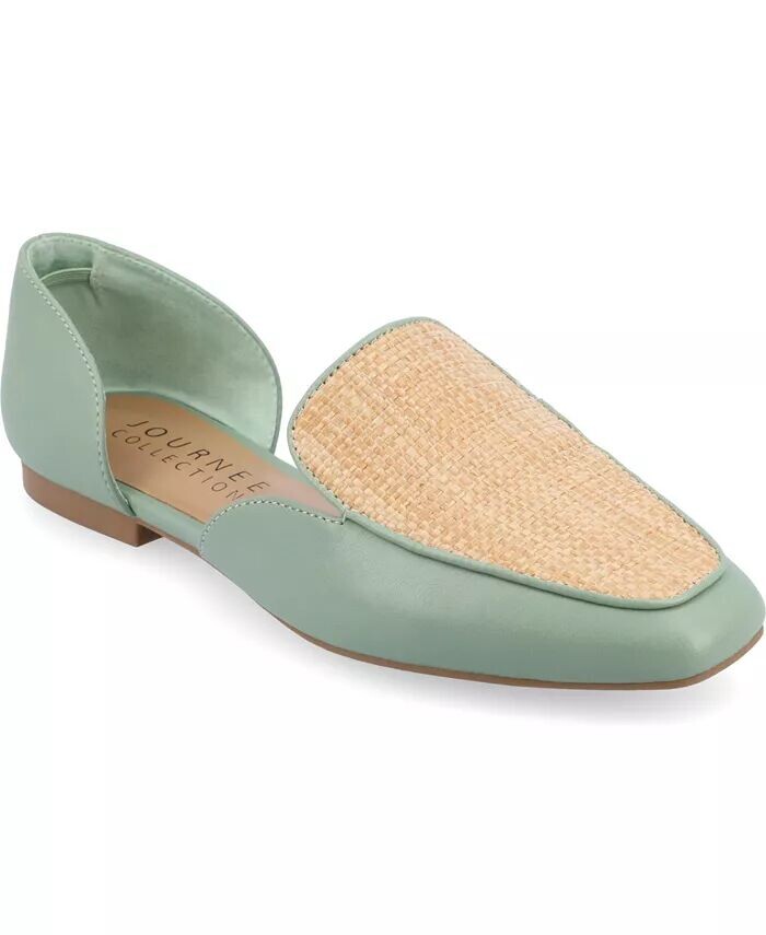 Женские лоферы без шнуровки Kennza Tru Comfort с вырезами Journee Collection, зеленый