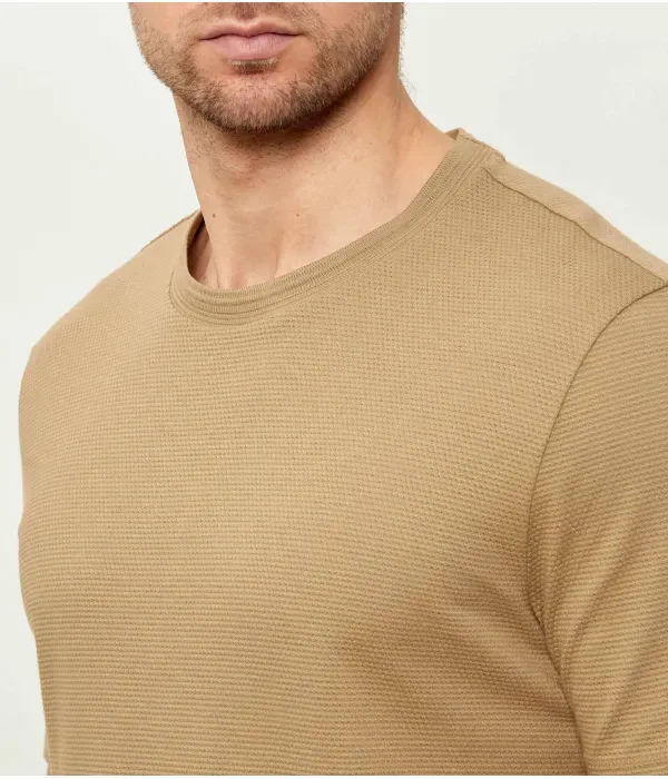 Футболка Тибурт regular fit Boss, бежевый — фото 4