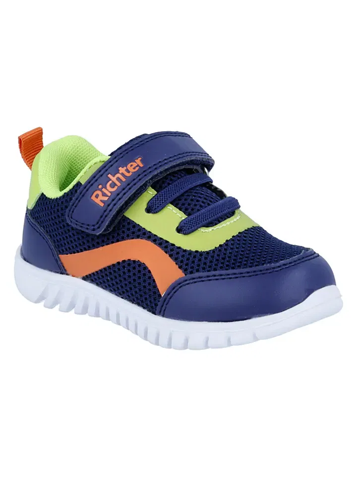 Кроссовки на шнуровке и липучке Richter Shoes темно-синие