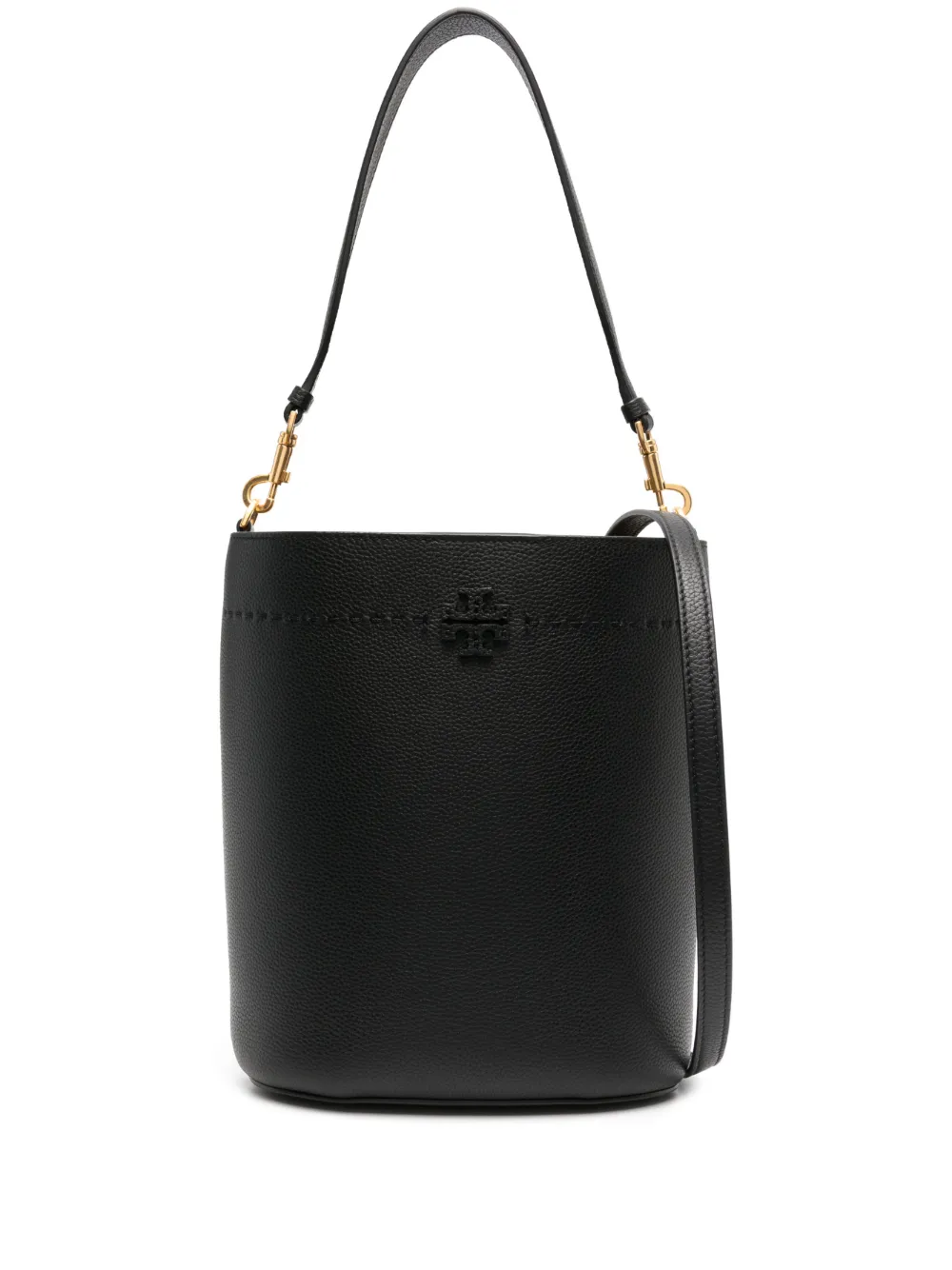 

Сумка-ведро McGraw с тисненым логотипом Tory Burch, черный