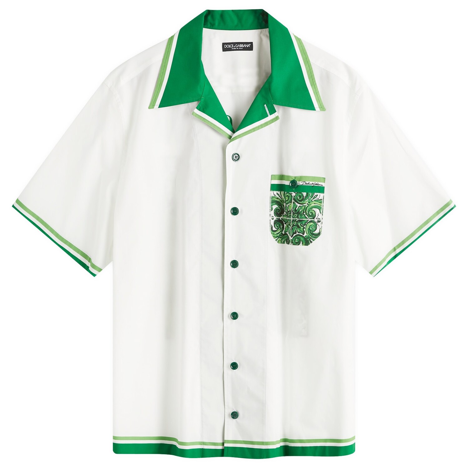 

Рубашка Dolce & Gabbana Back Print Vacation Shirt, цвет White & Green