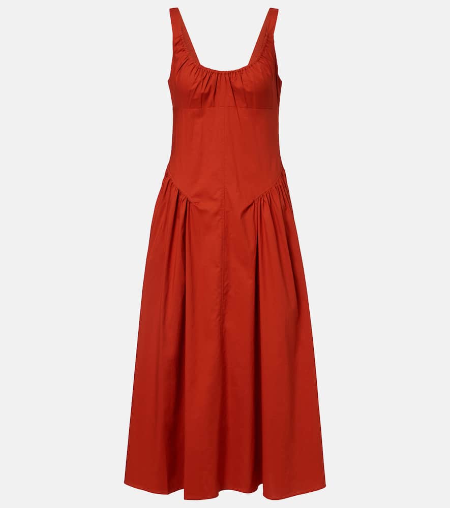 

Хлопковое миди-платье Olas Faithfull, Dusty Tomato