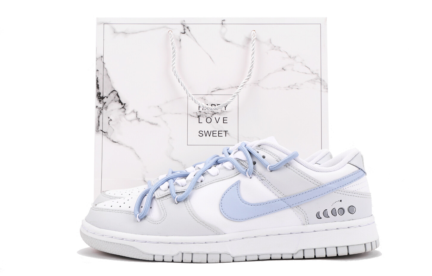 

Кроссовки Nike Dunk Skateboarding Shoes Unisex Low-top Grey/white, светло-серый