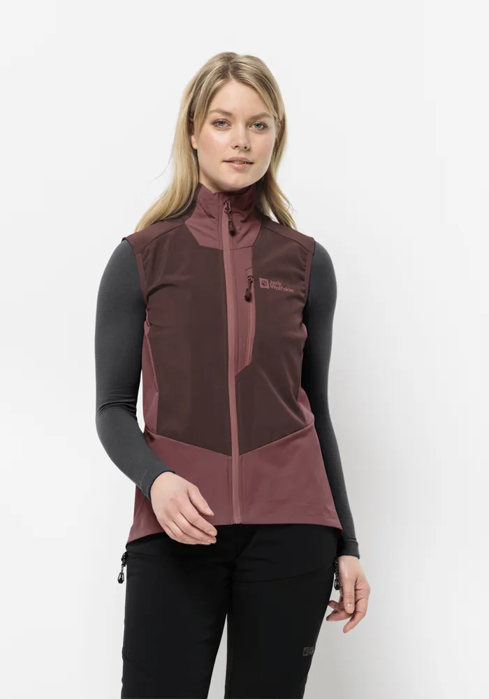 

Жилет из софтшелла Jack Wolfskin "ALPSPITZE VEST W", бордовый