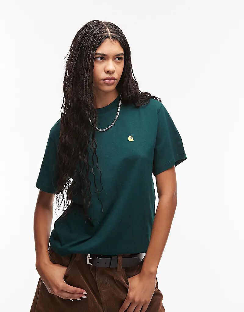 

Футболка Carhartt WIP Chase темно-зеленого цвета