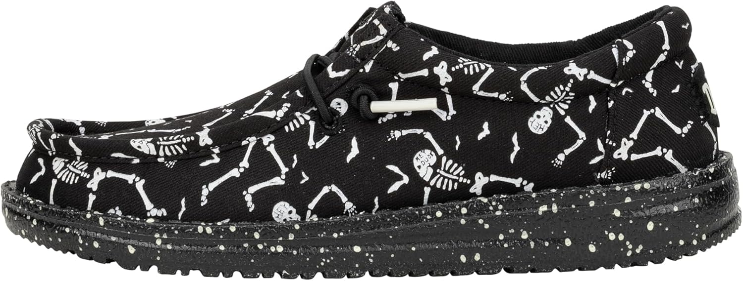 Детские кроссовки Hey Dude Mens Wally T Skeleton Feet Heydude, черный — фото 4
