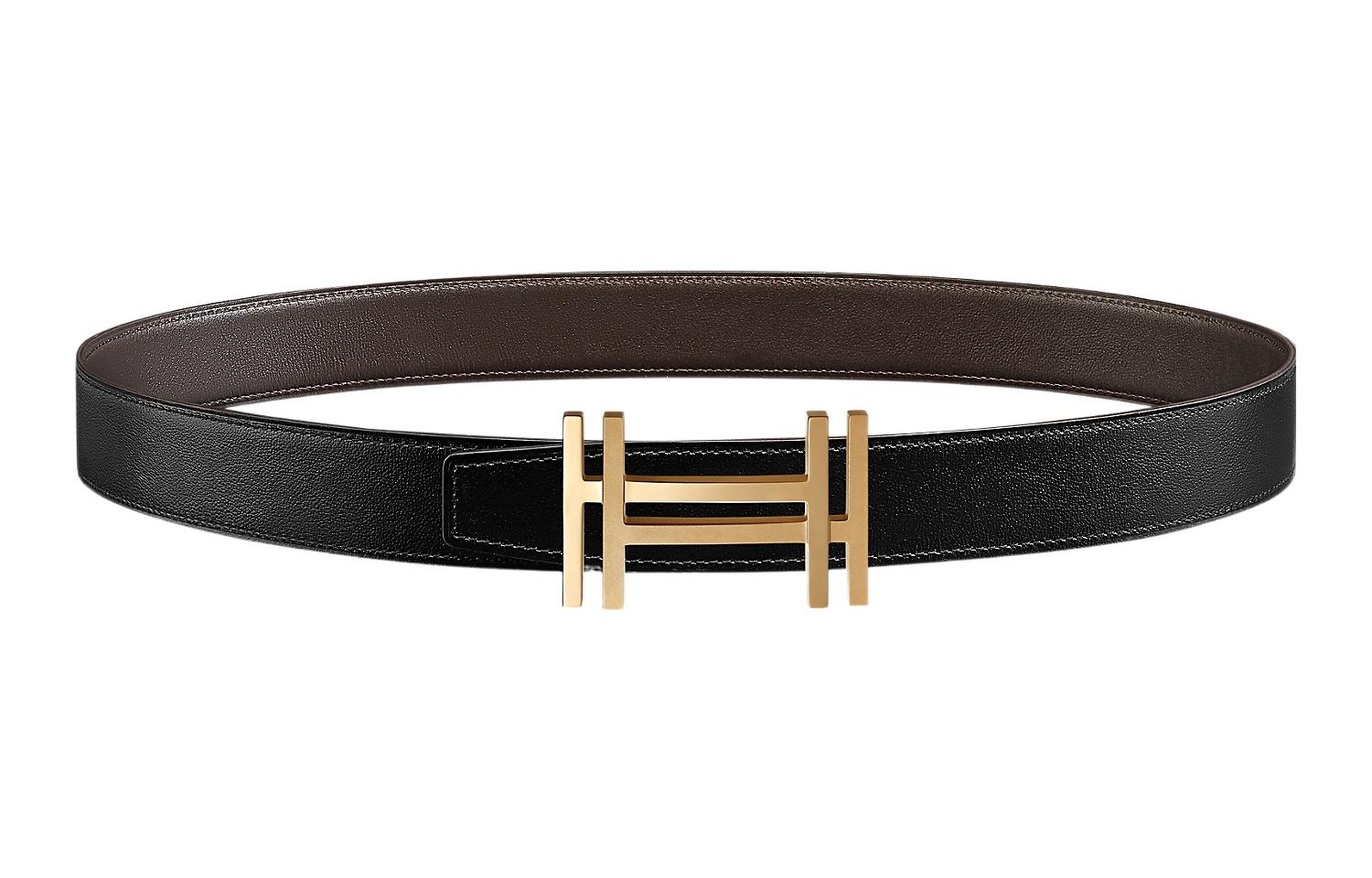 

HERMES ремень из коровьей кожи мужской черный ширина 3,2 см