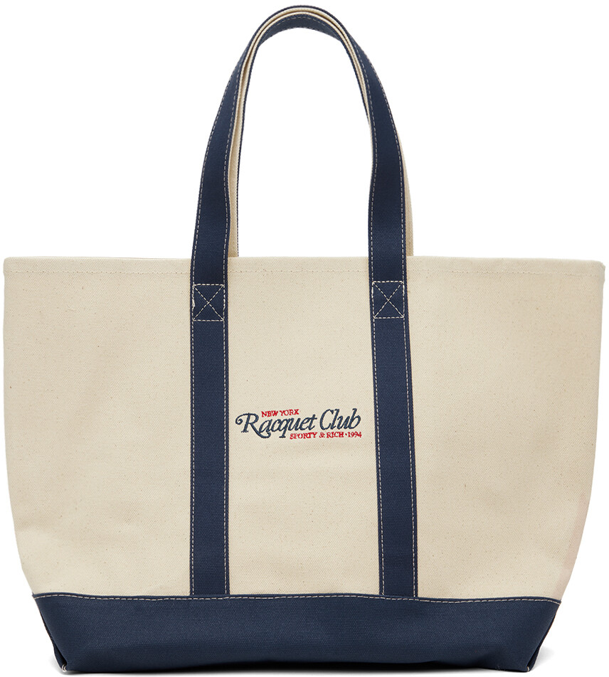 

Двухцветная сумка-тоут Off-White & Navy 94 Racquet Club Sporty & Rich