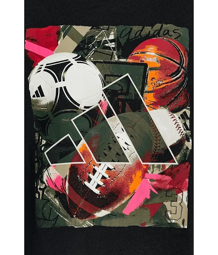 Футболка Multi Sport Collage Adidas Kids, Black/Multicolor — фото 3