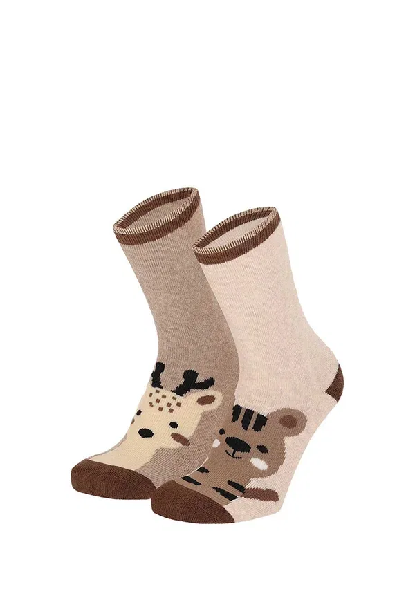 Носки детские Yuhu Mädchen stoppersocken kinder 2 paar, коричневые