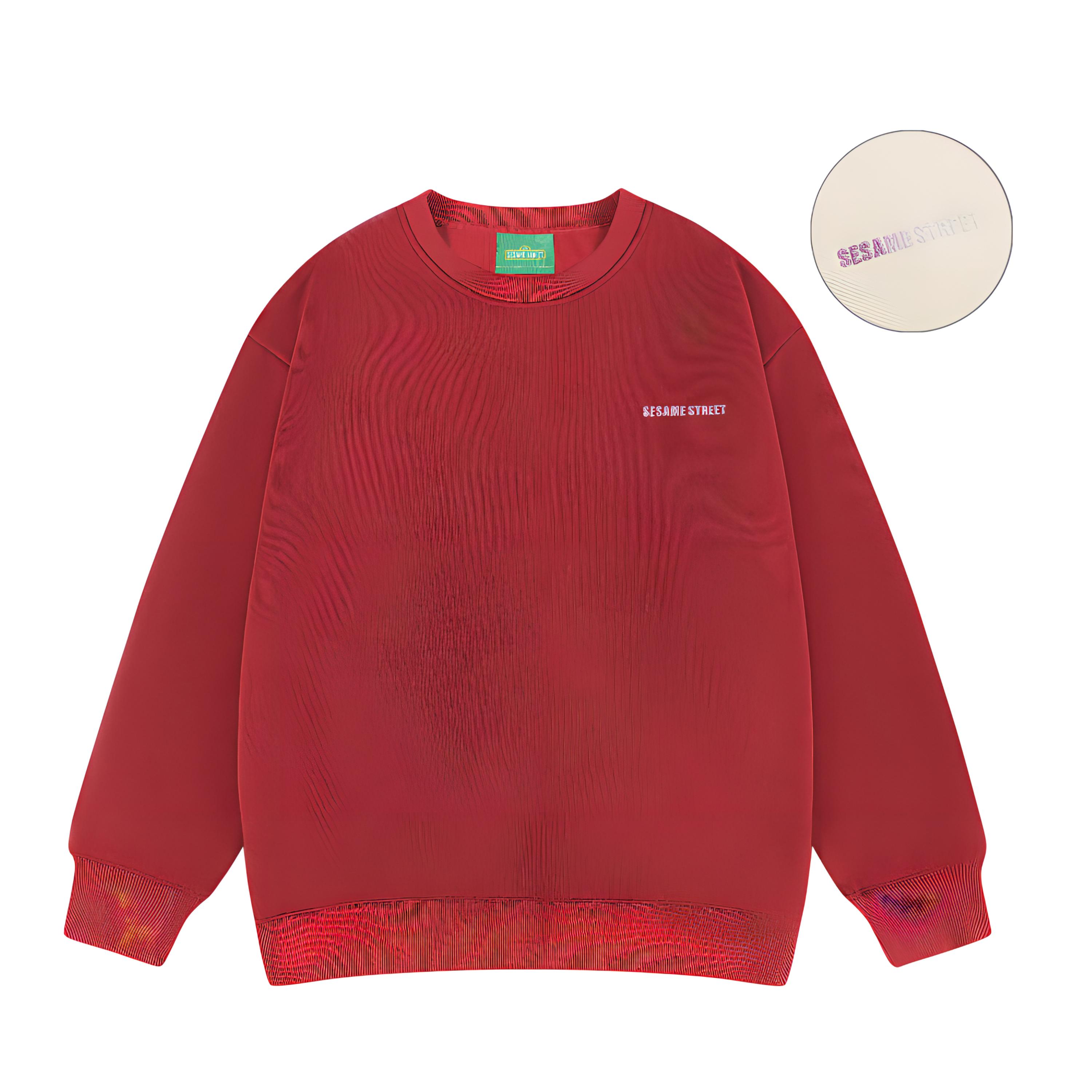 

Свитшот утепленный с флисовой подкладкой Unisex SESAME STREET, burgundy[crew neck regular]