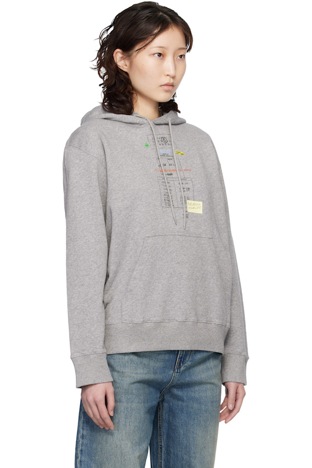 Mm6 Maison Margiela Толстовка из серого неворсистого хлопка — фото 2