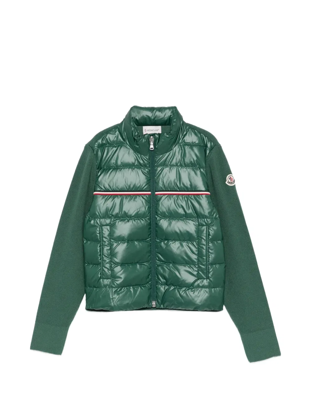 Куртка в трехцветную полоску Moncler Enfant, зеленый