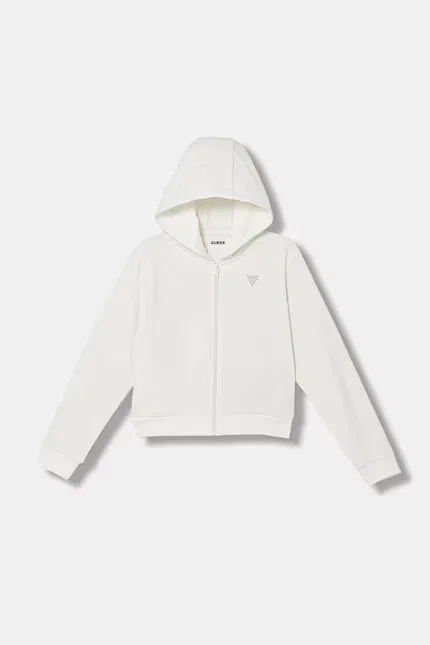 Детская толстовка на молнии с капюшоном Guess, белый