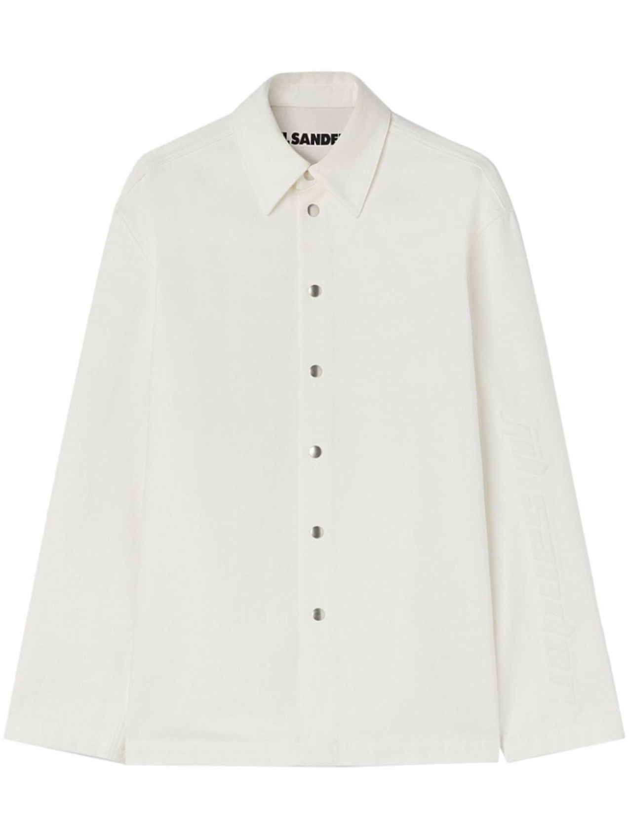 

Jil Sander logo-embossed cotton shirt, белый