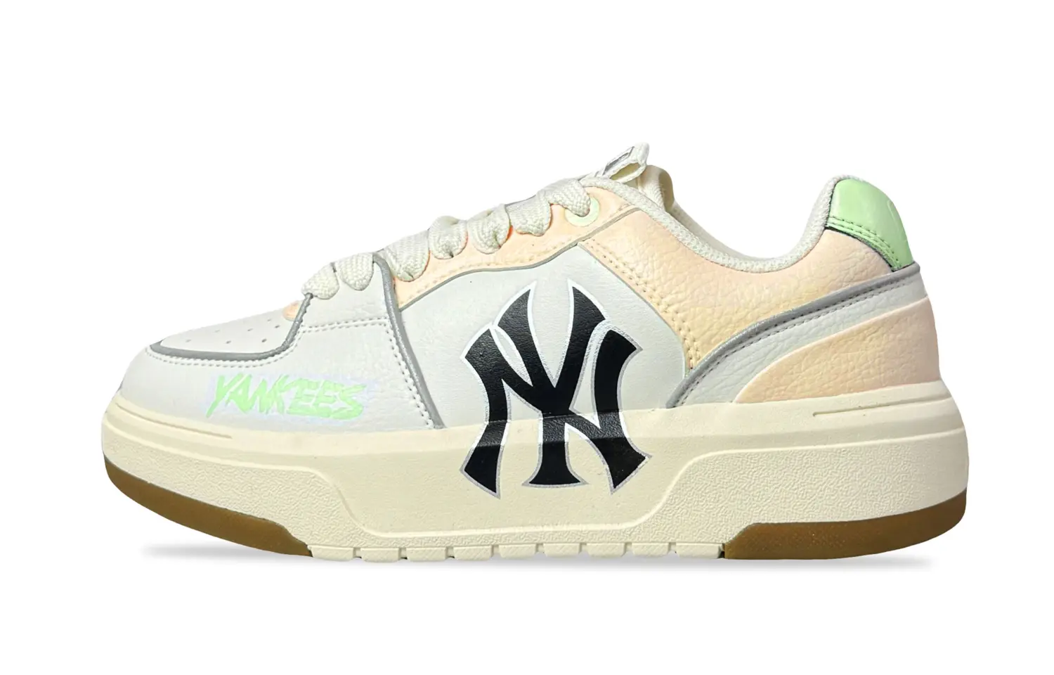 

Кроссовки MLB Chunky Liner Skateboarding Shoes Unisex Low-top Green/Orange, цвет Aloe Wash/Hazelnut/Feather Gray