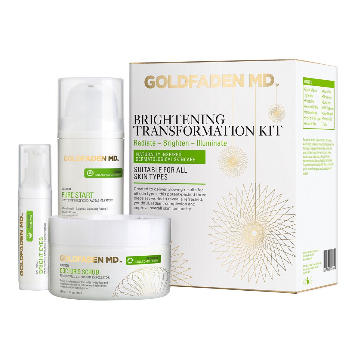 

Скраб для лица brightening transformation kit Goldfaden, количество 1 шт.