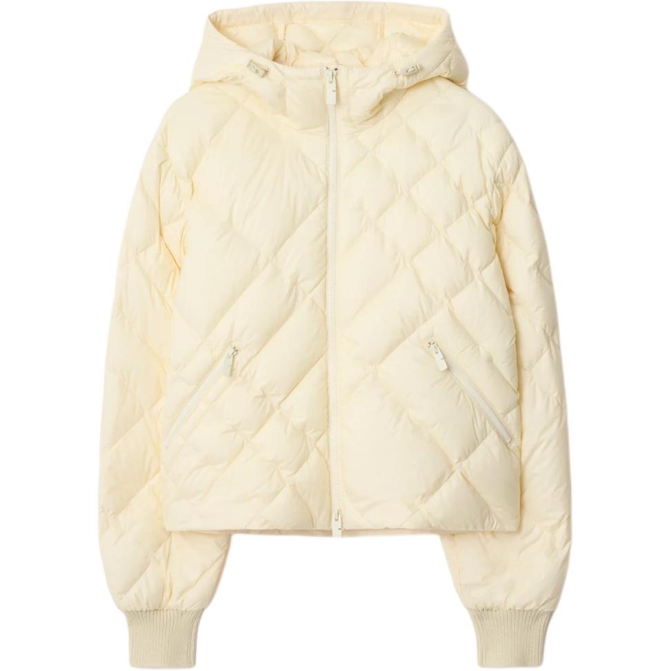 

Burberry Пуховик Women's White с капюшоном, несъемный, на флисовой подкладке
