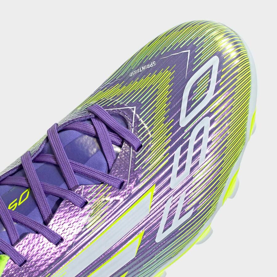 Футбольные бутсы женские/мужские - ADIDAS F50 League фиолетово-желтые — фото 4
