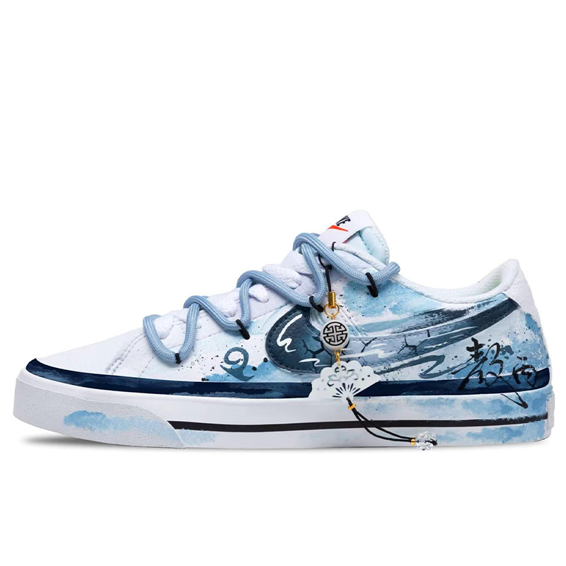 

Nike Кроссовки Court Legacy Tokai Dragon Soul с низким верхом для скейтборда, износостойкие, мужские, сине-белые