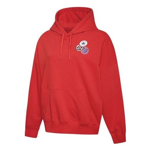 

Толстовка (WMNS) Converse Logo Printing hooded Drawstring Red, красный