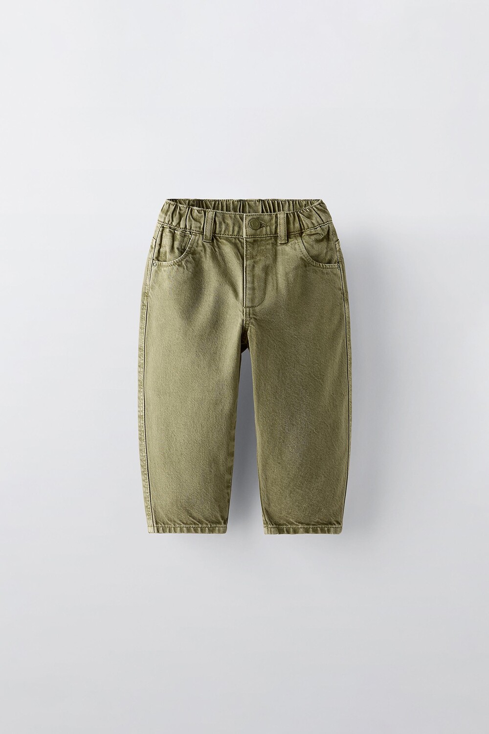 

Брюки balloon fit из твила ZARA, зеленый