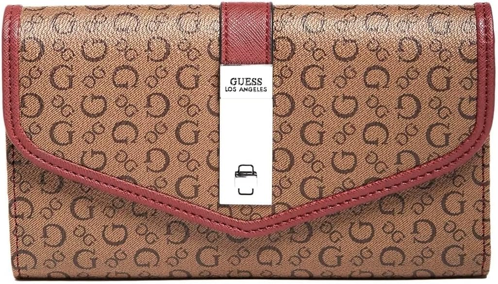 

GUESS женский кошелек-клатч Cedar с логотипом, большой органайзер - Cocoa Multi