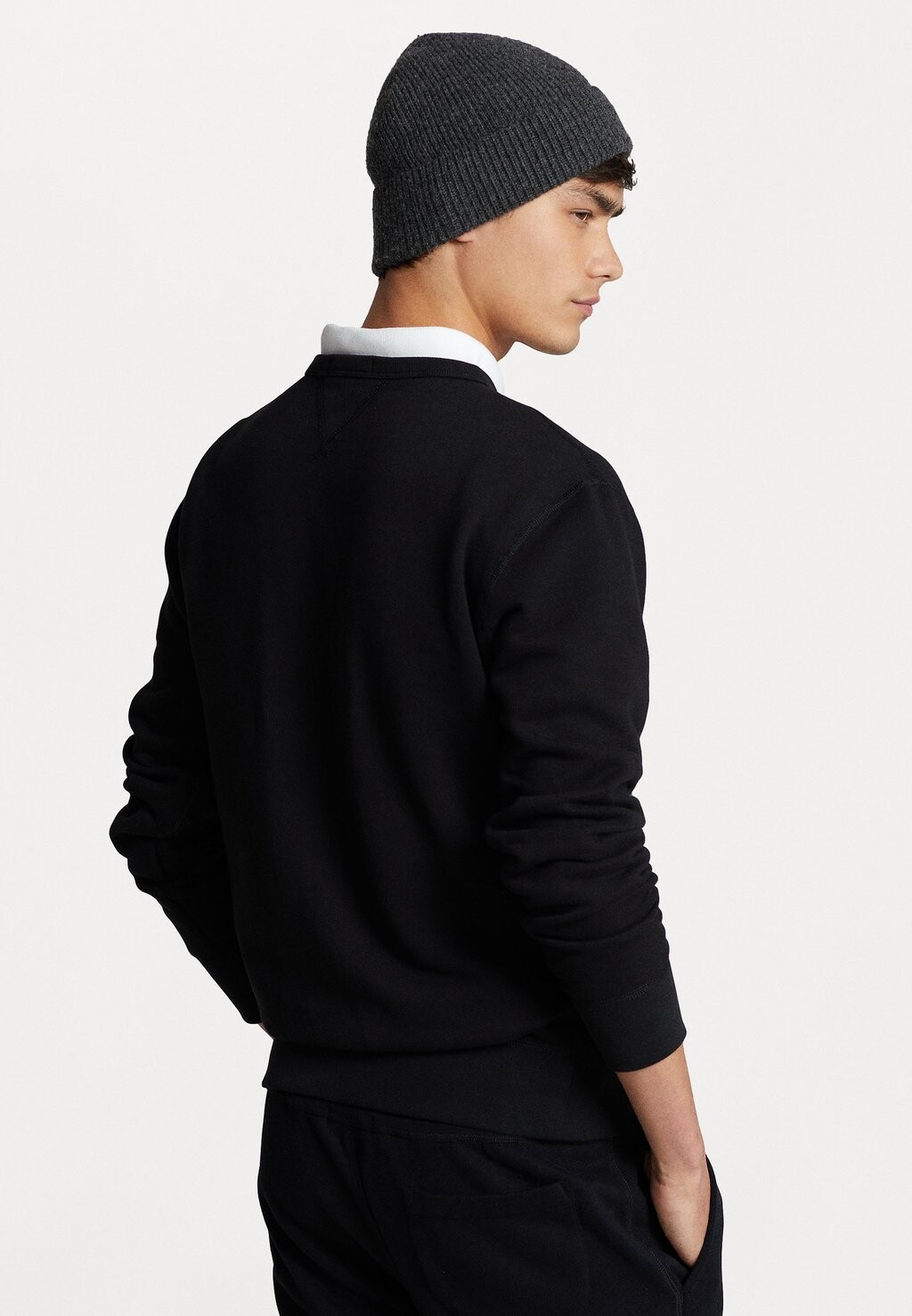 Толстовка LONG SLEEVE Polo Ralph Lauren, черная футболка-поло — фото 3
