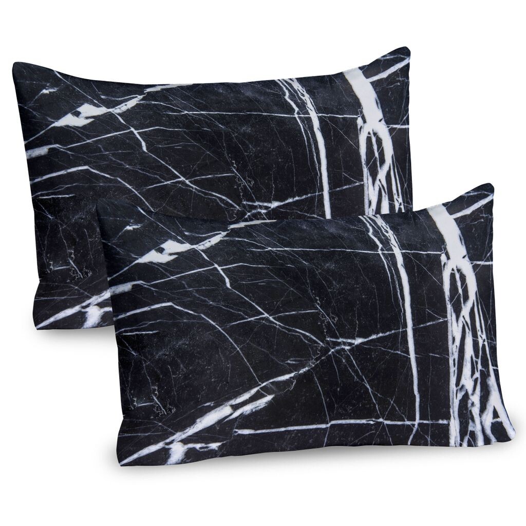 

ABAKUHAUS Мраморные чехлы для подушек, набор из 2 шт., Dirt Natural Gemstone Nostalgic Marbling Architecture Culture Design, Чехол для подушки с декоративным принтом, 80 x 40 см, бело-серый