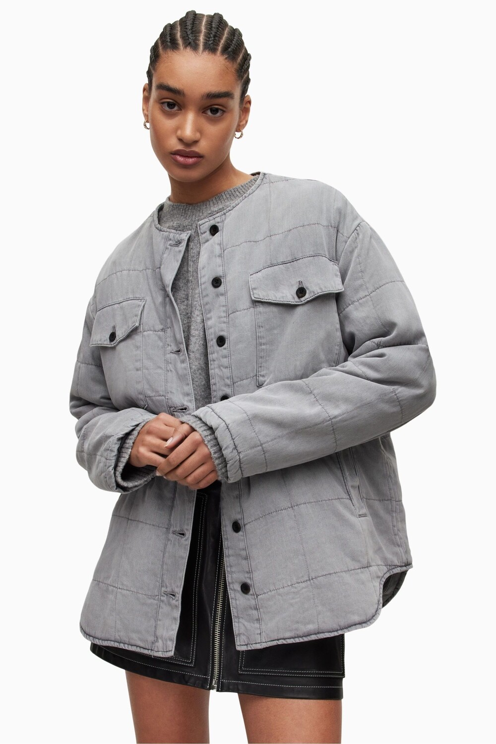 

Серая джинсовая куртка с подкладкой AllSaints Clark All Saints, серый