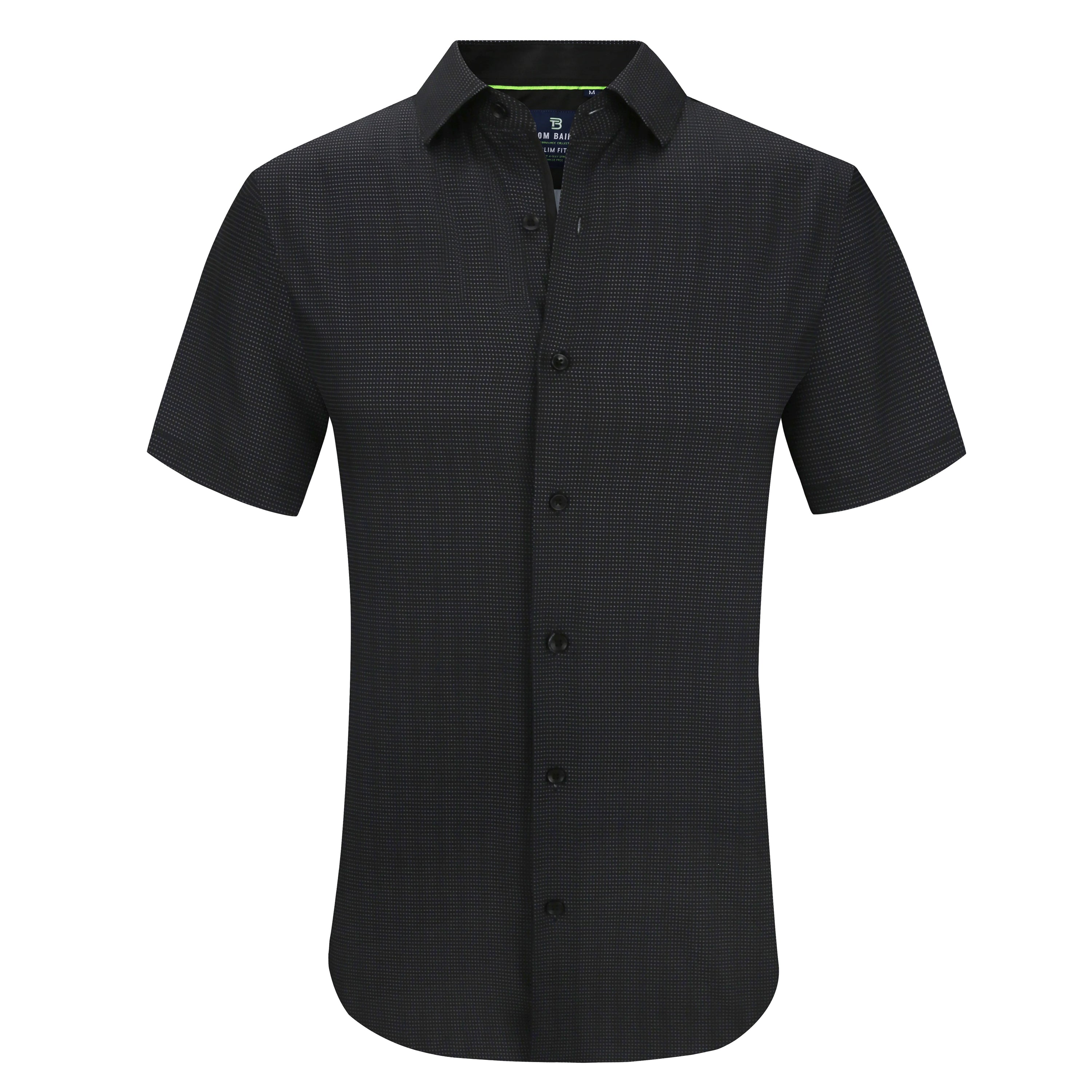 

Tom Baine Slim Fit рубашка мужская с коротким рукавом Performance Stretch Button Down, черный